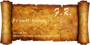 Friedl Rózsa névjegykártya
